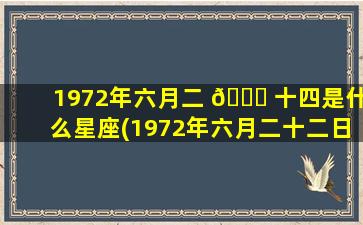 1972年六月二 🐟 十四是什么星座(1972年六月二十二日出生是什么星座)